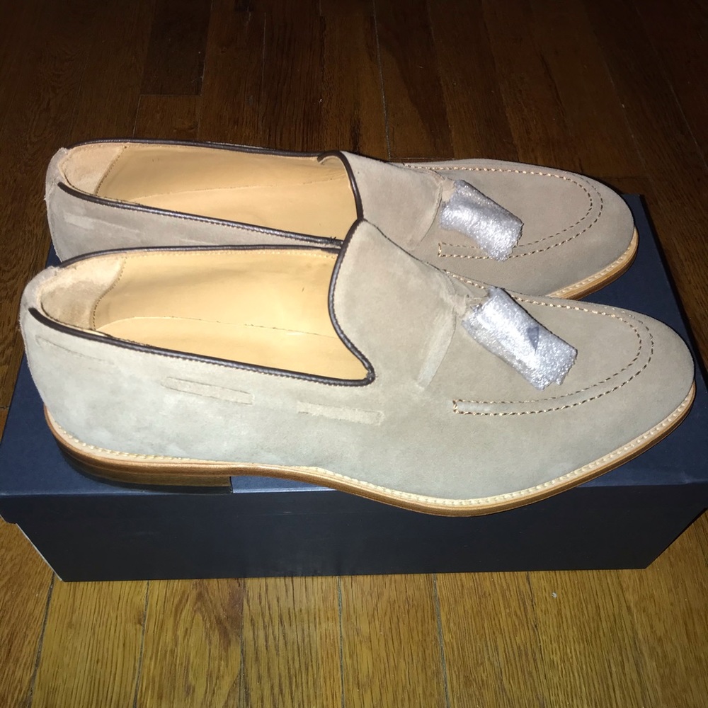 Charles Tyrwhitt Beige Suede Tassel Loafers